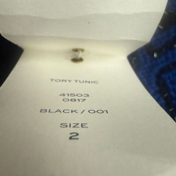 Tory Burch Black Embellished Long Sleeve cotton tunic size 2 - Picture 5 of 5